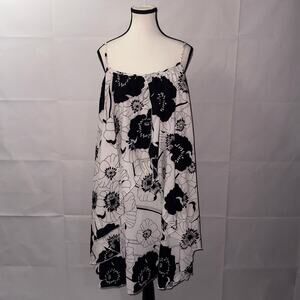 Rose Gal black & white floral dress women’s size 2X